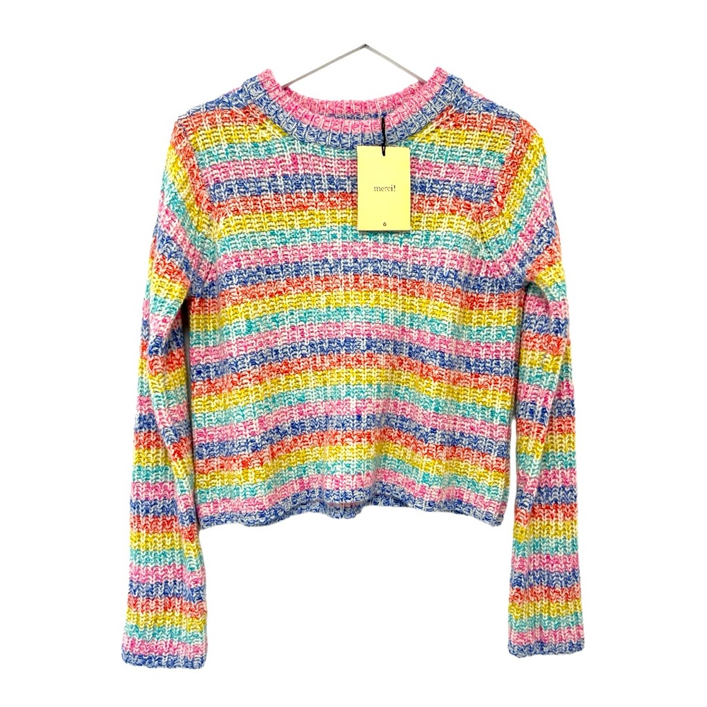 La Ligne Multicolor Striped Scoop Neck Sweater
